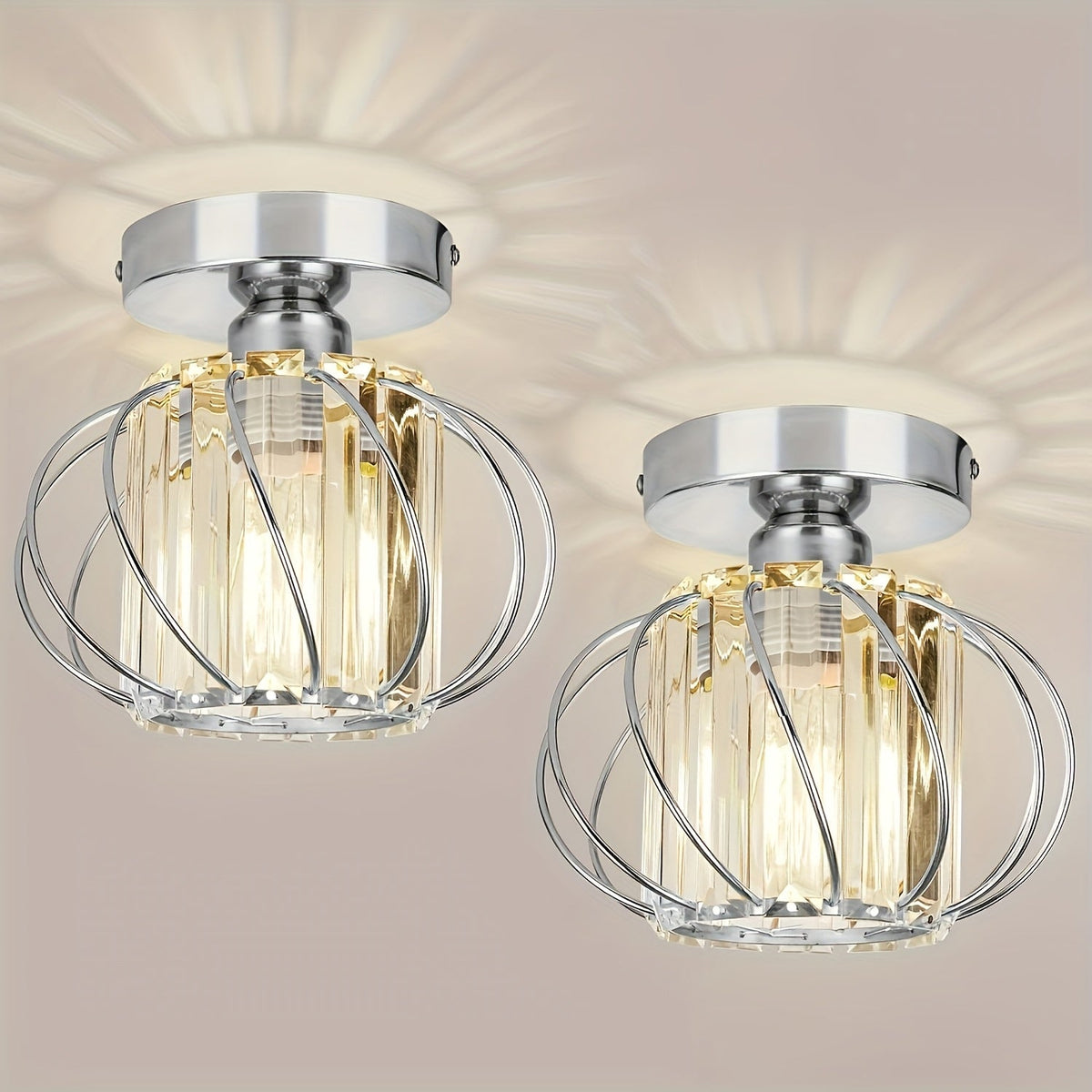 Sleek Industrial Style Semi-Flush Mount Ceiling Light with Glass Shade
