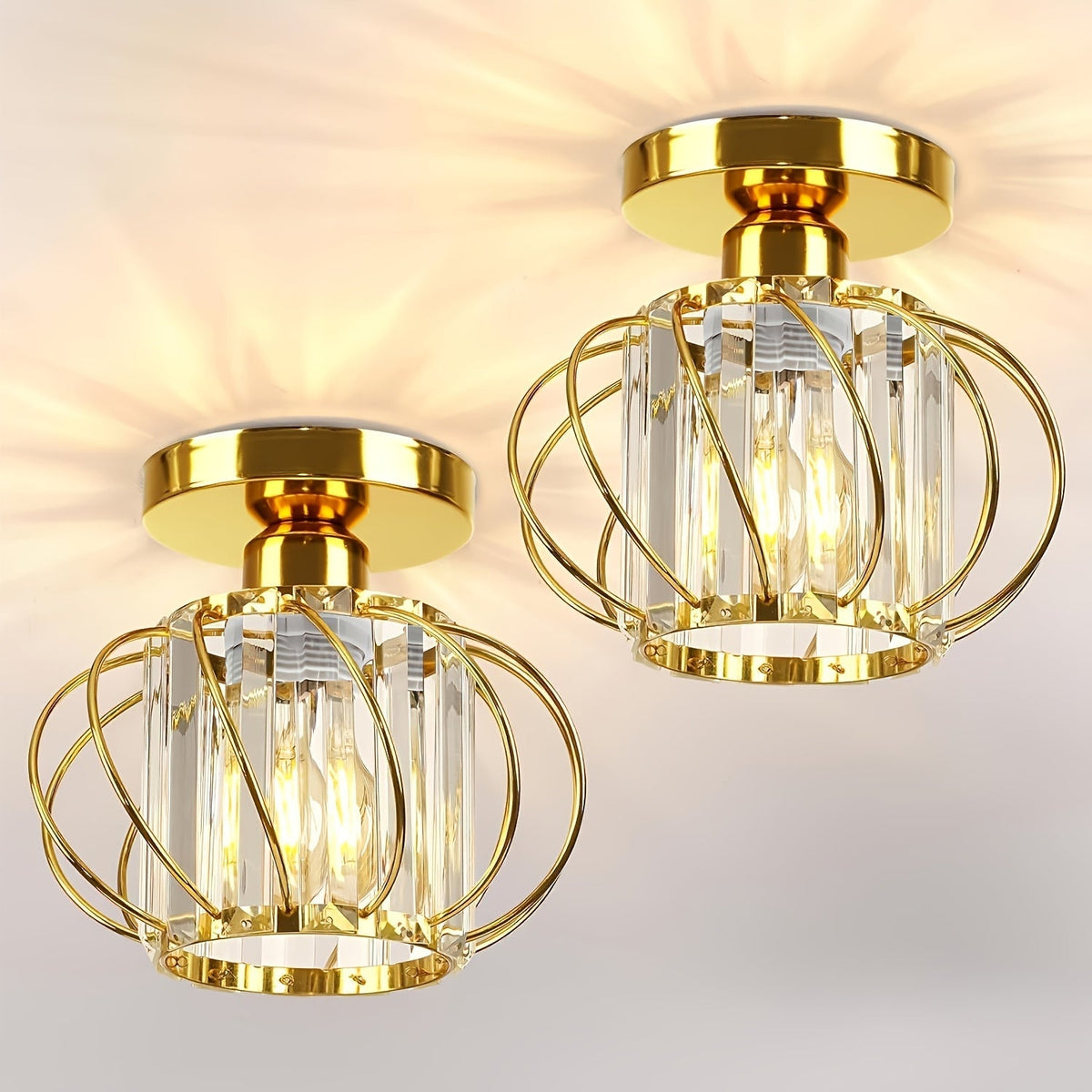 Sleek Industrial Style Semi-Flush Mount Ceiling Light with Glass Shade