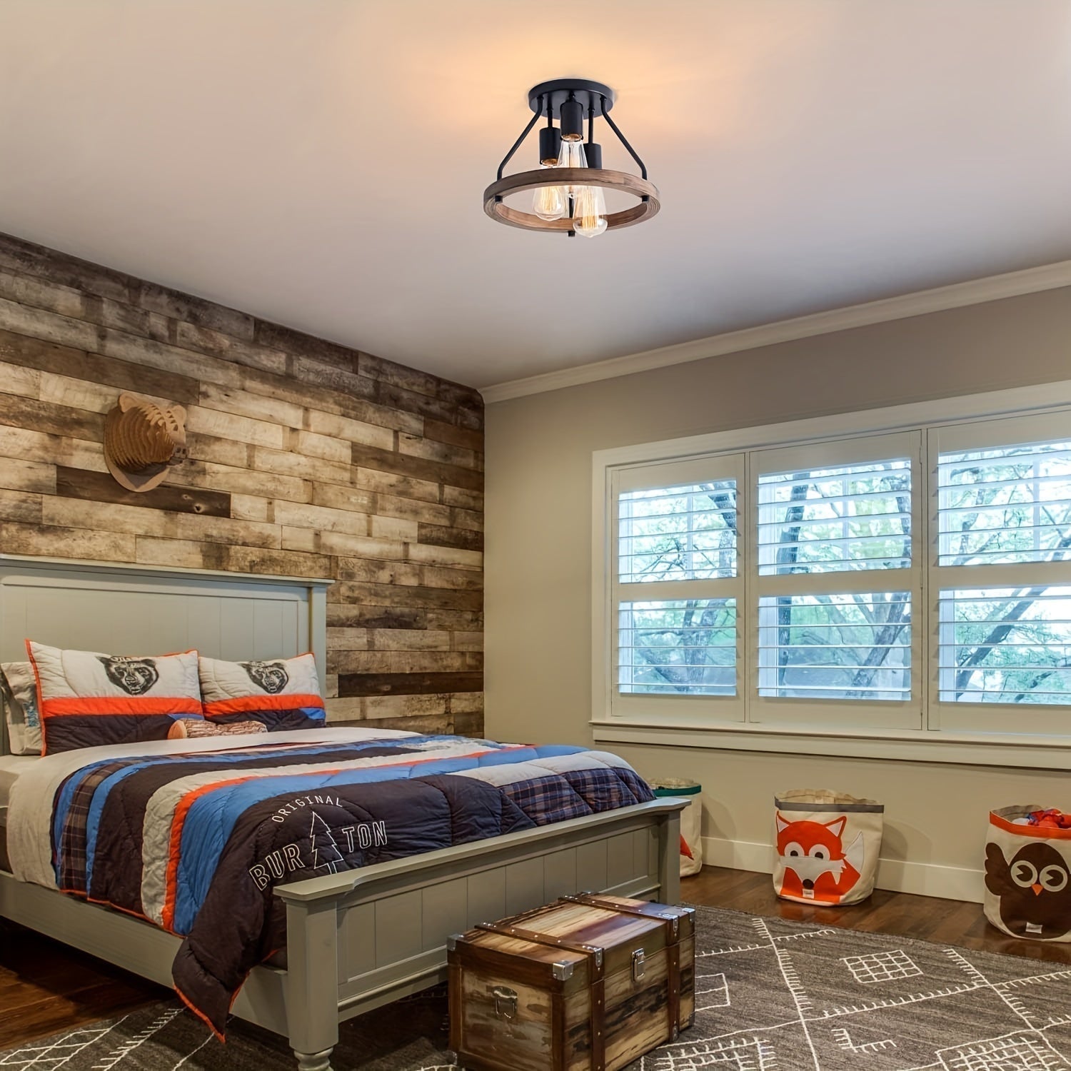 Ceiling Light Fixture in Industrial Farmhouse Style