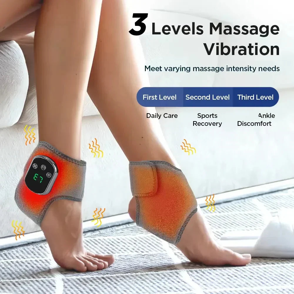 ThermoRelax Ankle Massager with Adjustable Heat & Vibration