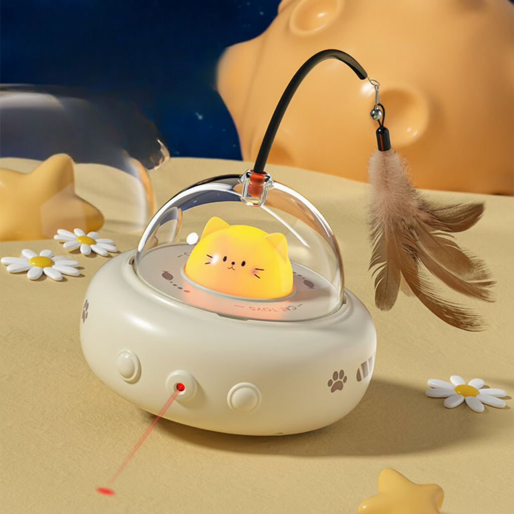 Automatic UFO Laser Toy for Active Feline Fun