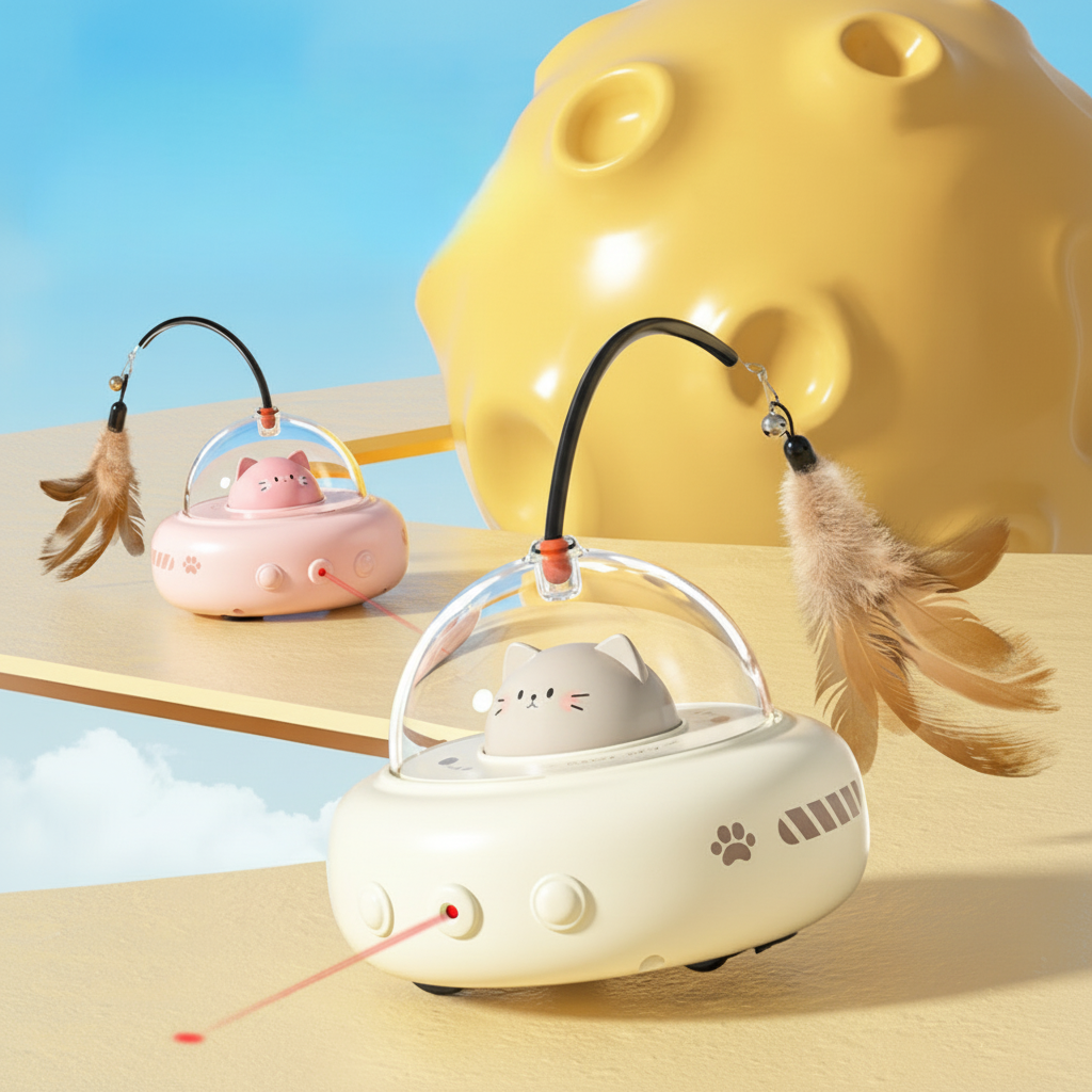 Automatic UFO Laser Toy for Active Feline Fun