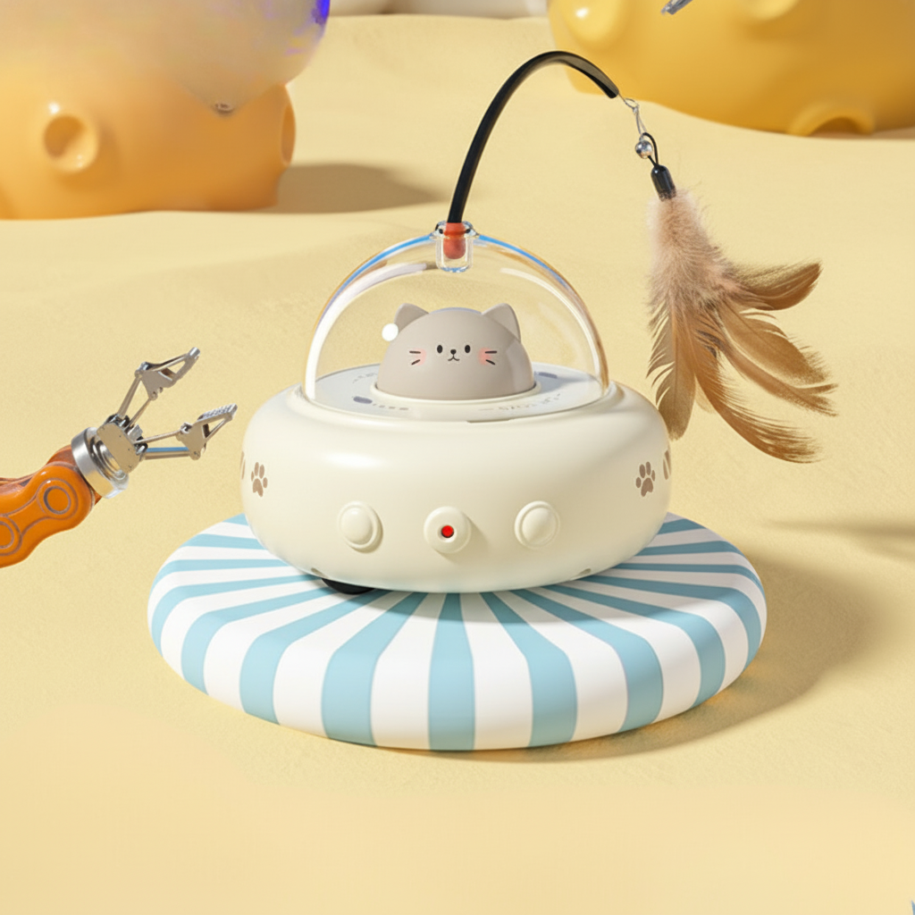 Automatic UFO Laser Toy for Active Feline Fun