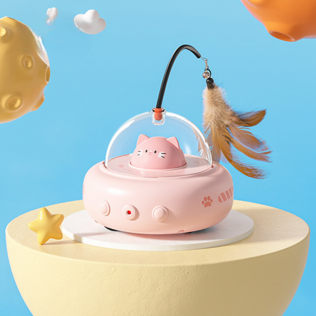 Automatic UFO Laser Toy for Active Feline Fun