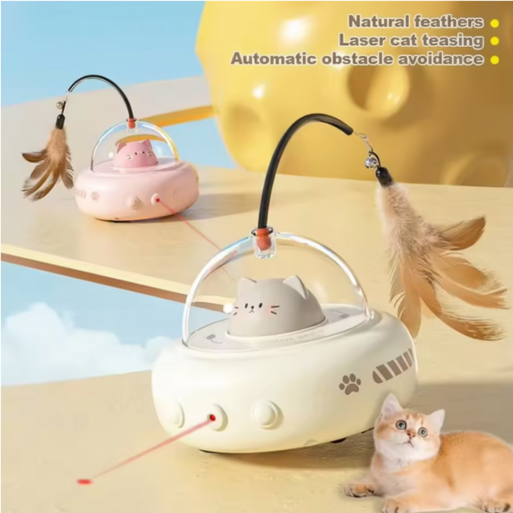 Automatic UFO Laser Toy for Active Feline Fun