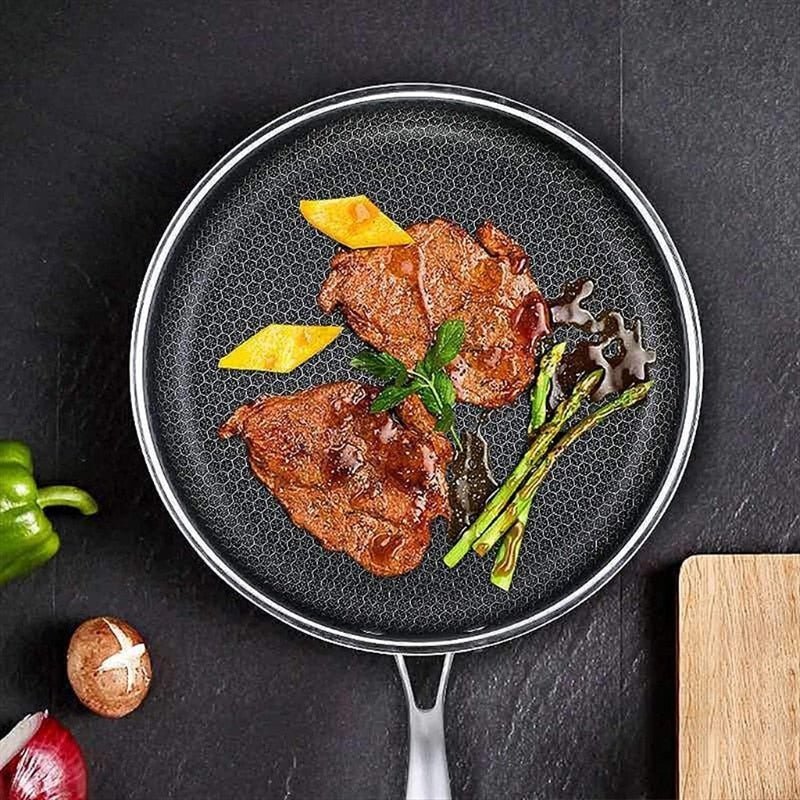 Premium Stainless Steel Non-Stick Skillet for Effortless Cooking