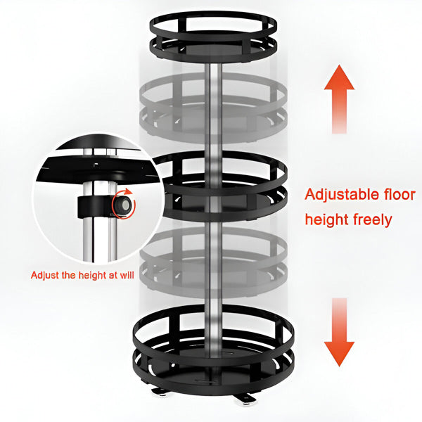 Versatile 3-Tier Rotating Metal Storage Solution