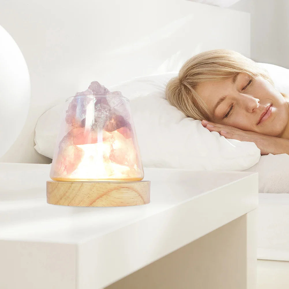 Natural Crystal Lamp - Soothing Light & Aromatherapy Diffuser