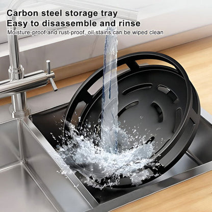 Versatile 3-Tier Rotating Metal Storage Solution