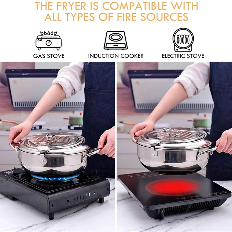 Precision Fryer with Integrated Temperature Gauge