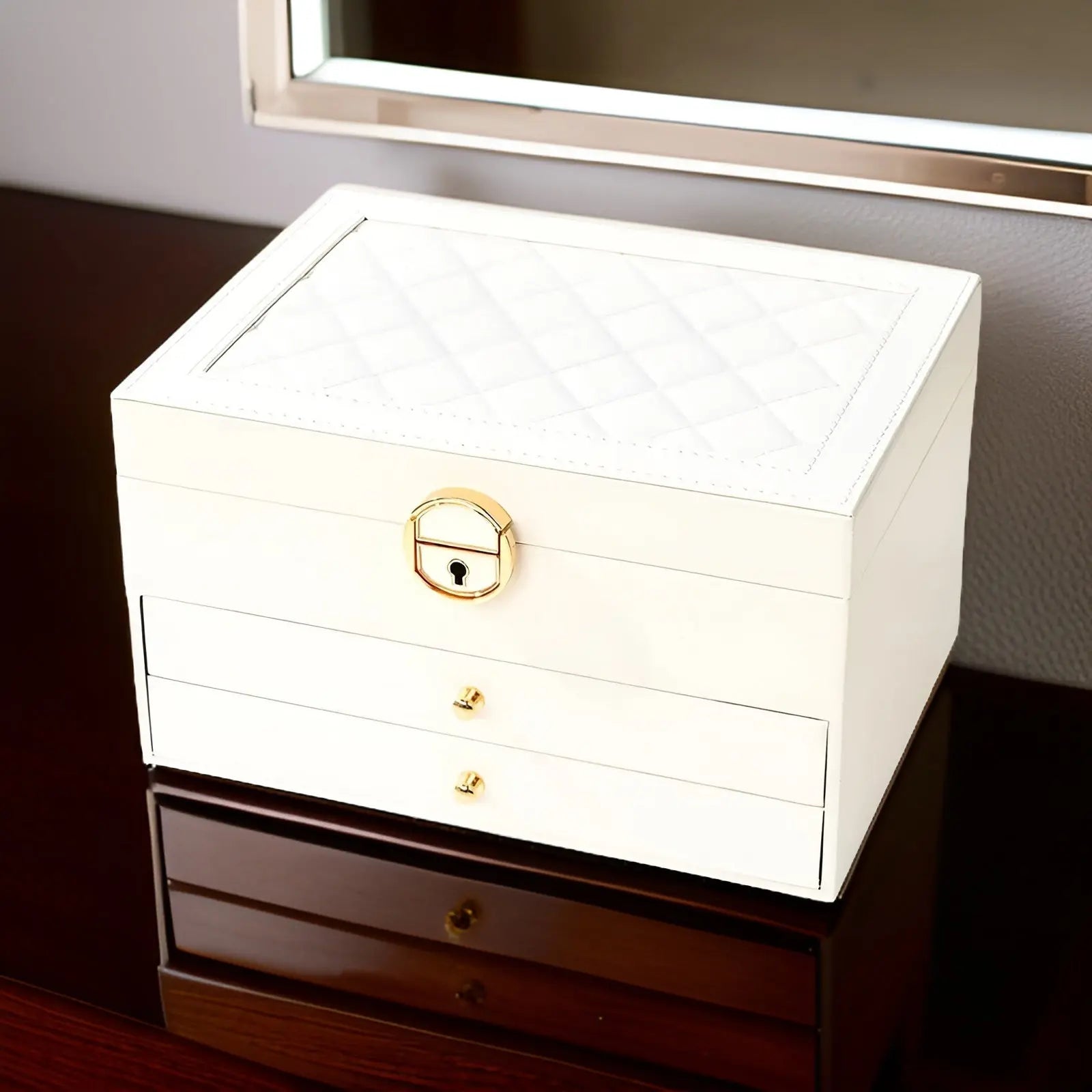 Elegant Jewelry Organizer with Three-Tier Storage