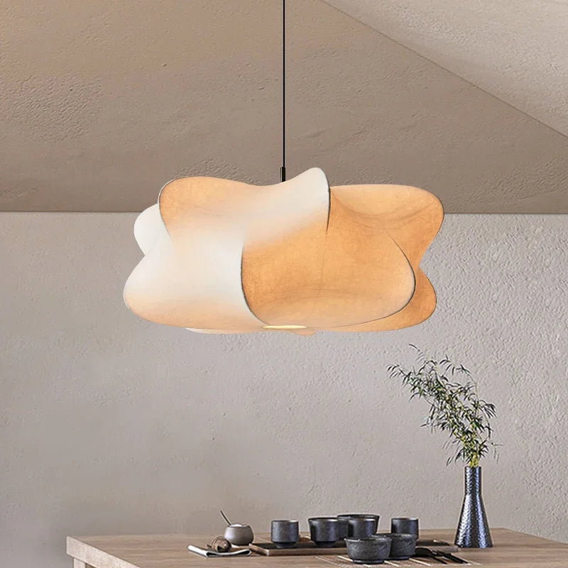 Wabi Sabi Style Pendant Light Made of Japanese Silk