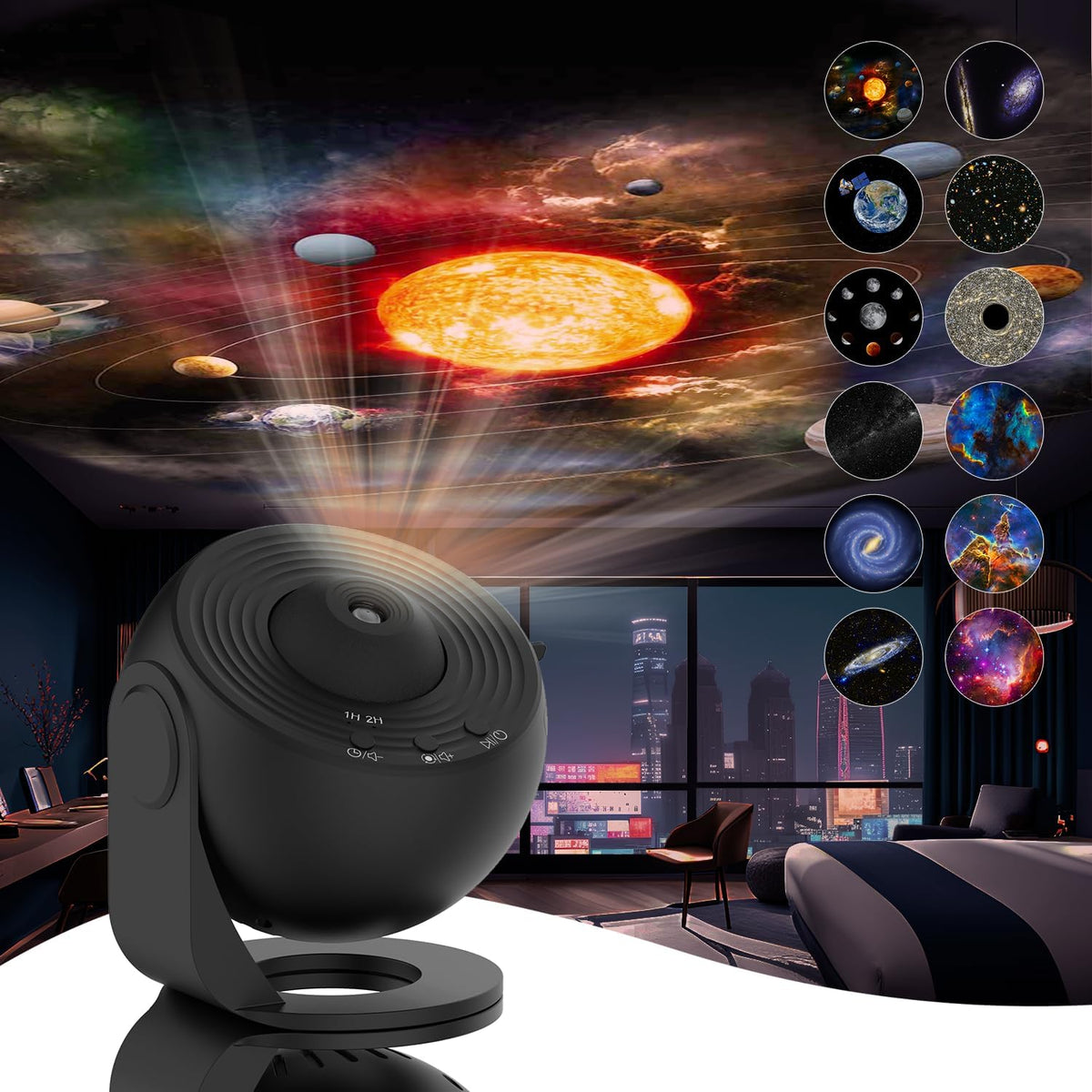 Celestial Haven Projector – 12 Dynamic Film Discs with 360° Rotation
