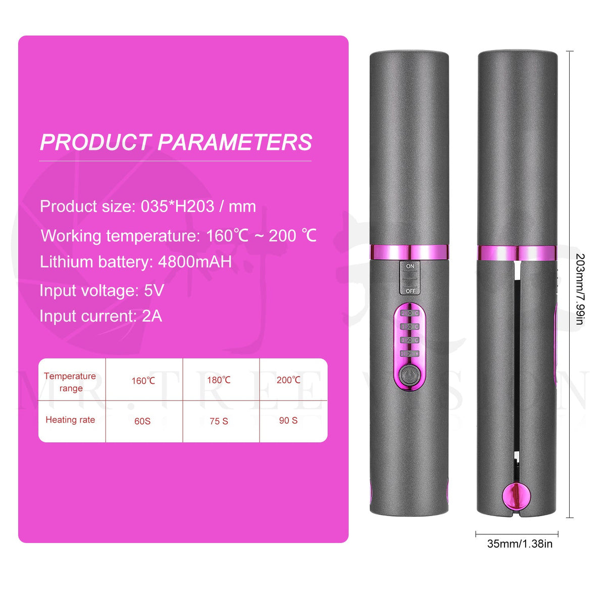 Compact USB Rechargeable Travel Hair Styler