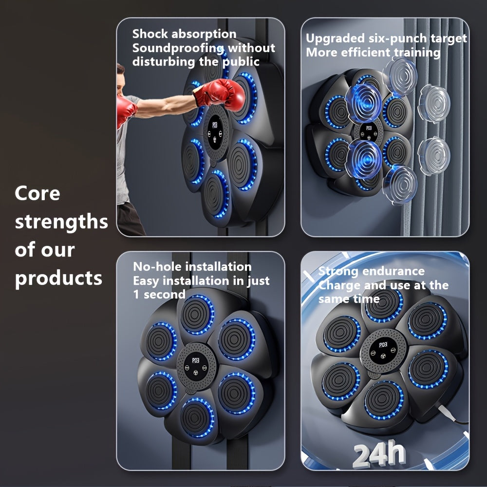 Smart Boxing Trainer with Music and USB-C Recharge