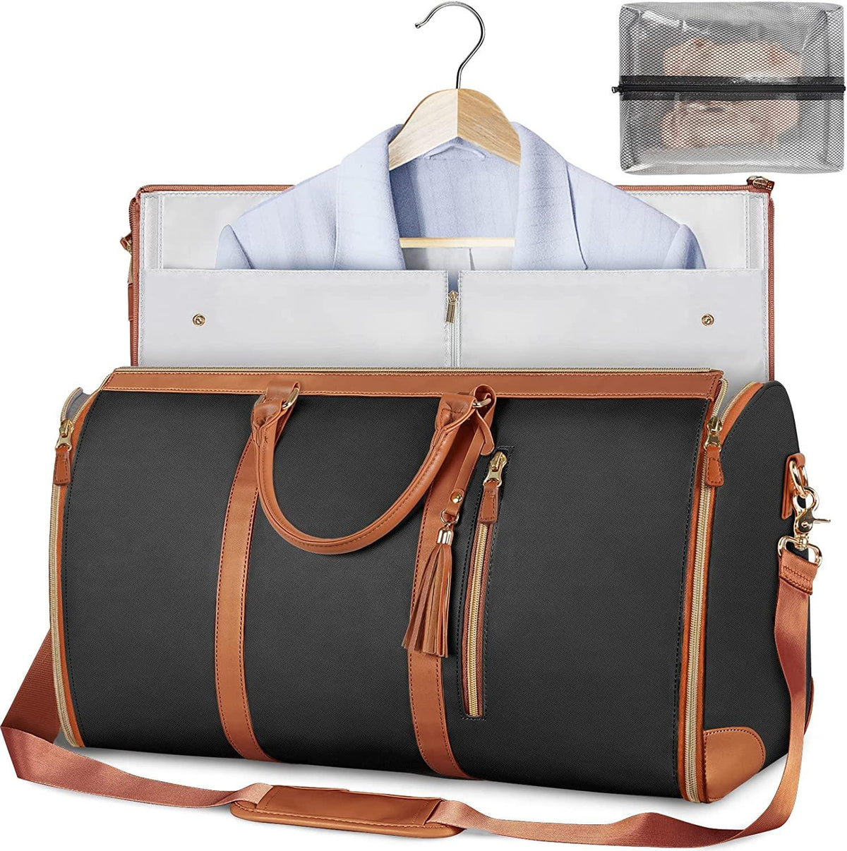 Chic Foldable Leather Organizer for Wrinkle-Free Clothing