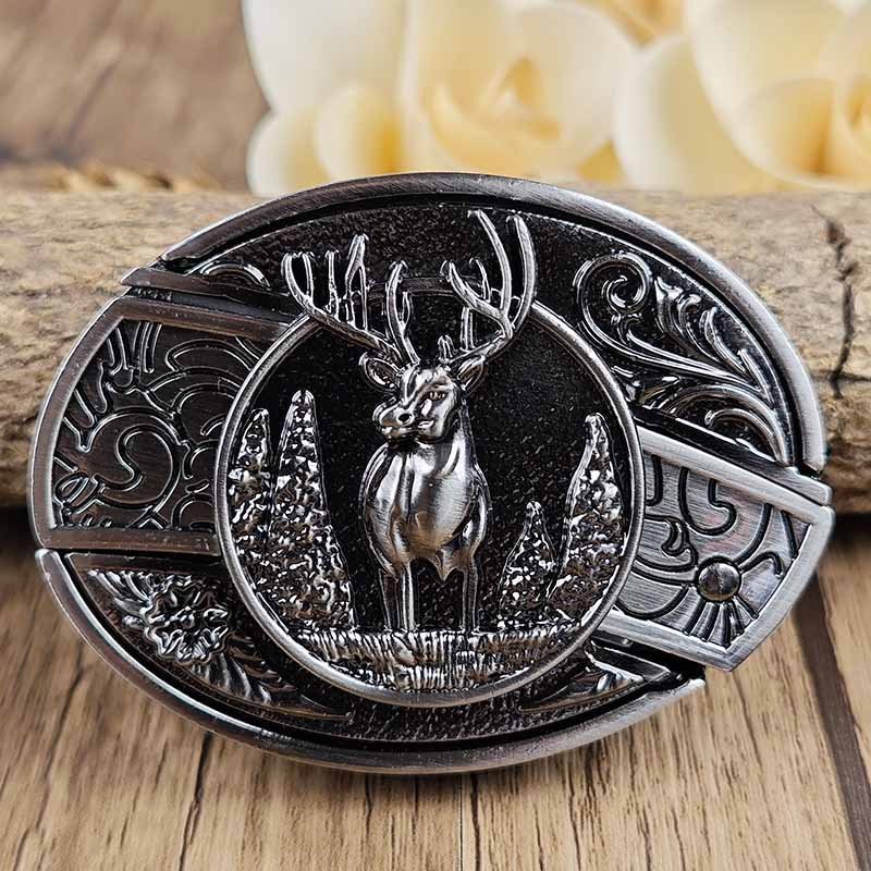 Versatile Cowboy Belt Buckle with Concealed Utility Tool