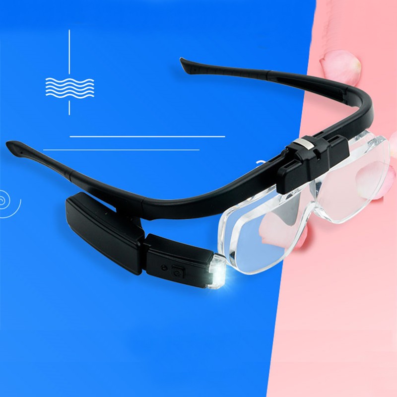 Compact LED Reading Glasses with Adjustable Illumination