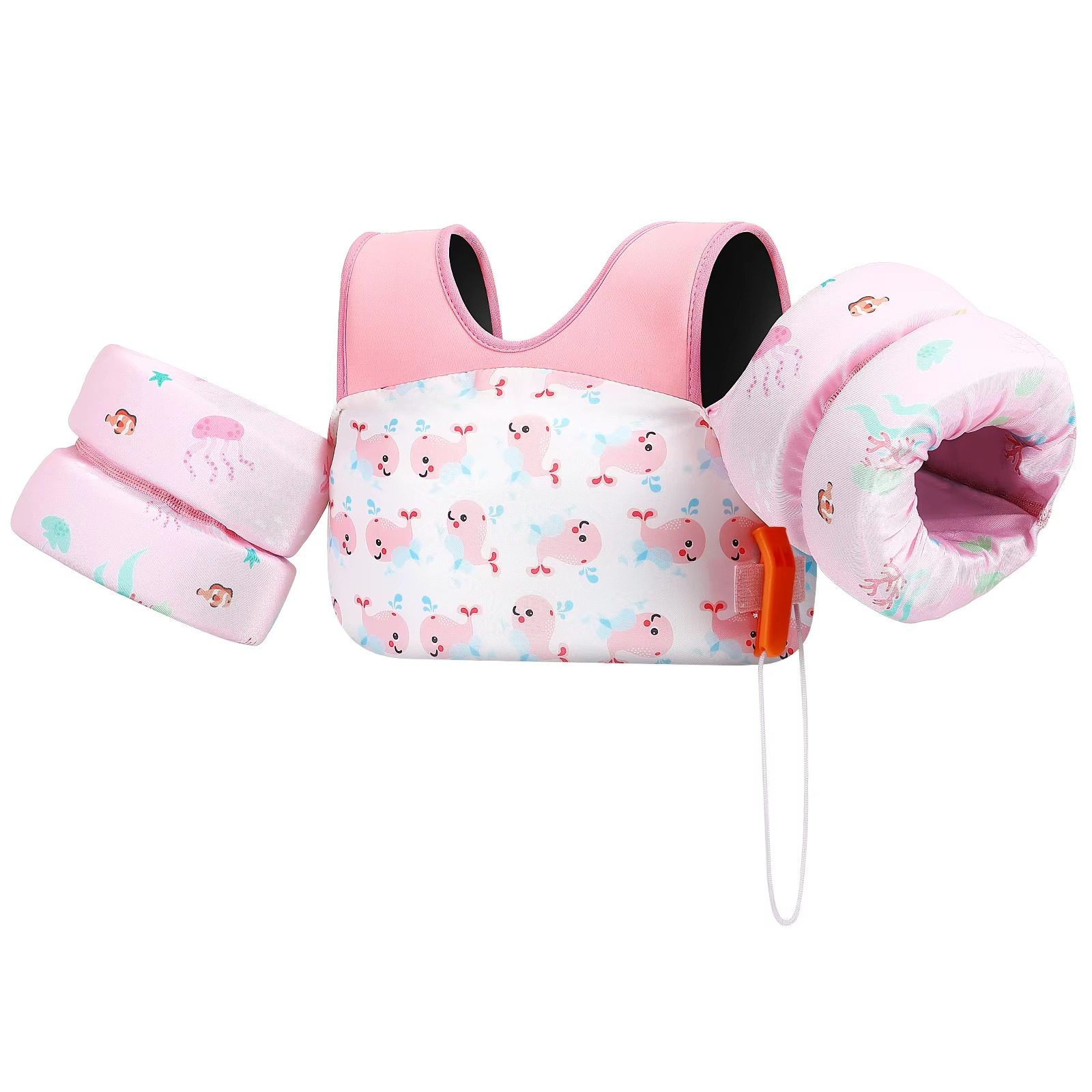 Children's Floating Safety Vest with Arm Support & Whistle