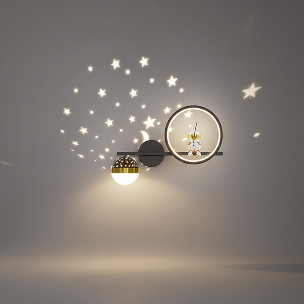 Metal Star-Shaped Wall Light for Kids' Room