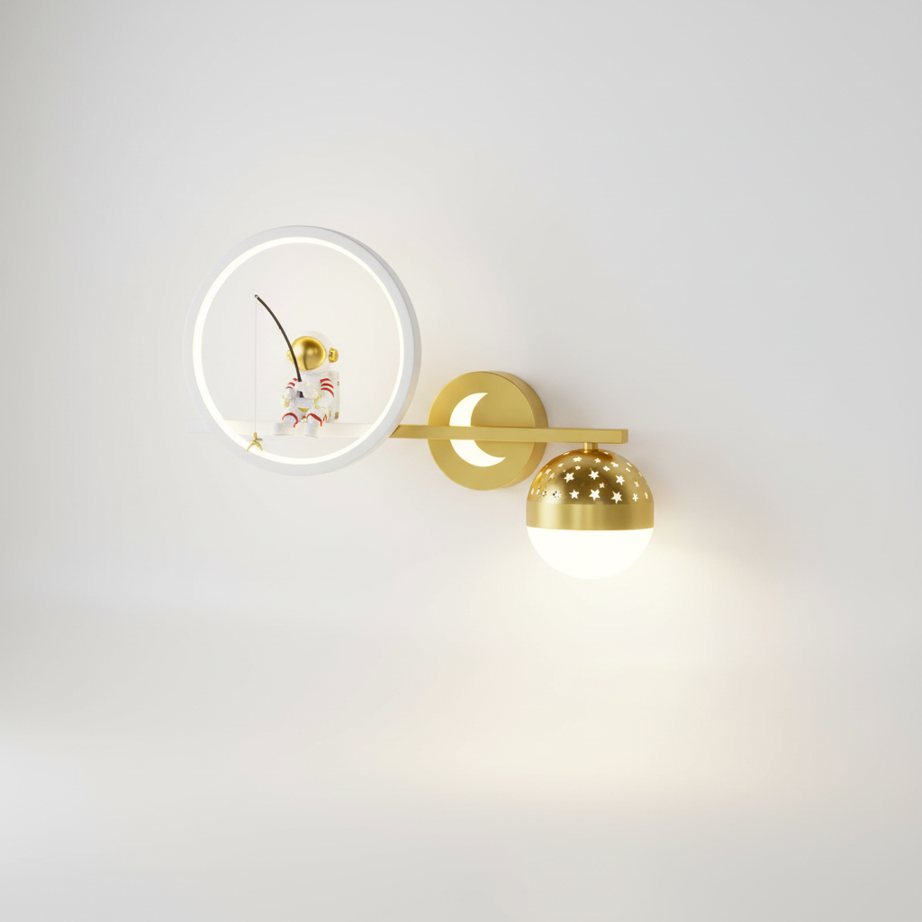 Metal Star-Shaped Wall Light for Kids' Room