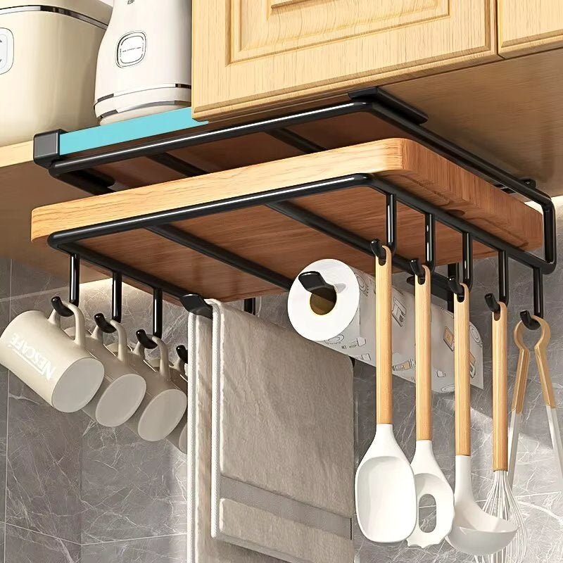 Stainless Steel Under-Shelf Storage Rack with Towel Holder