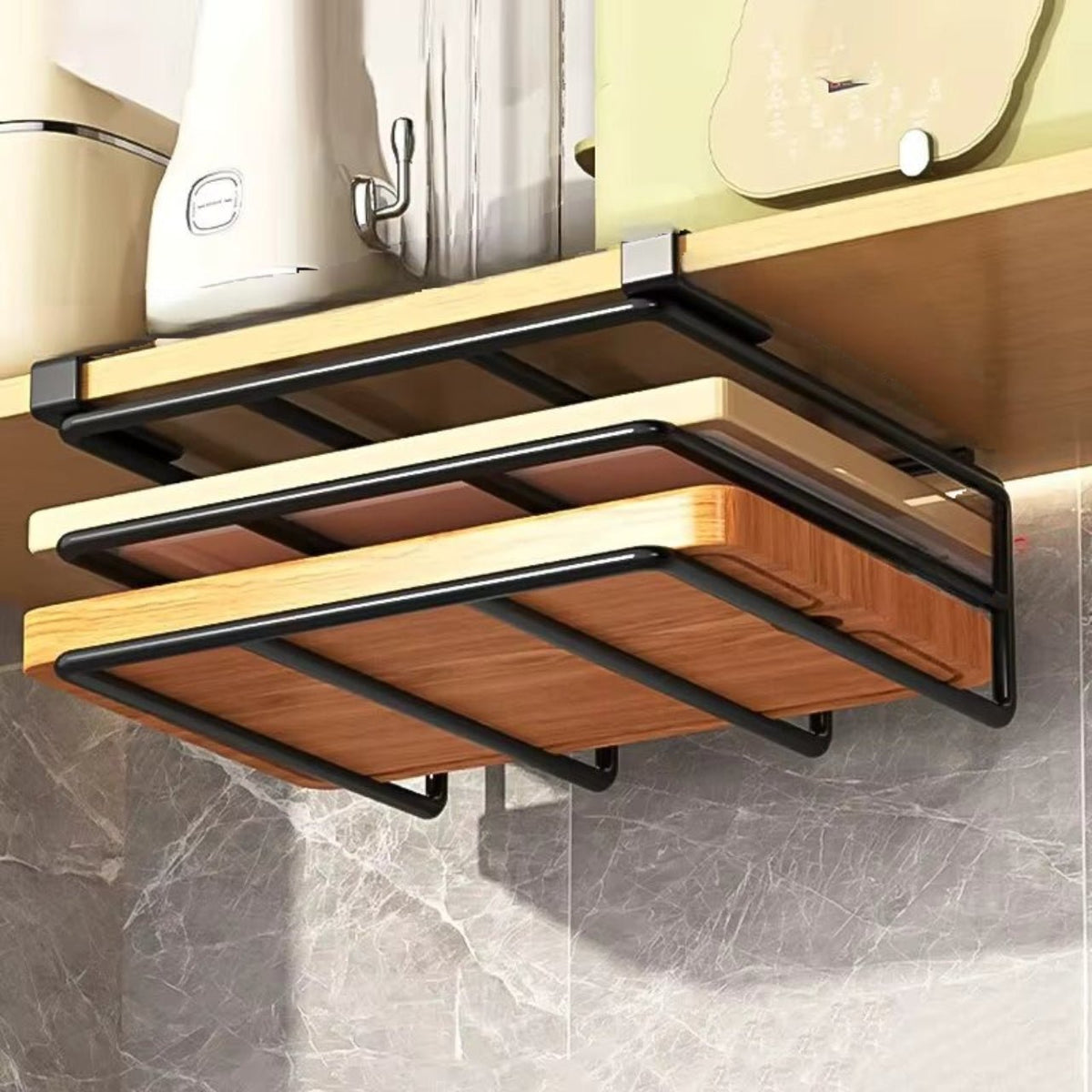 Stainless Steel Under-Shelf Storage Rack with Towel Holder
