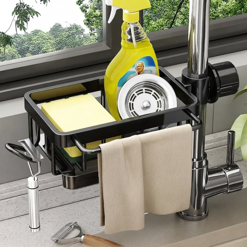 Versatile Over-Sink Organizer for Sponges and Cleaning Tools