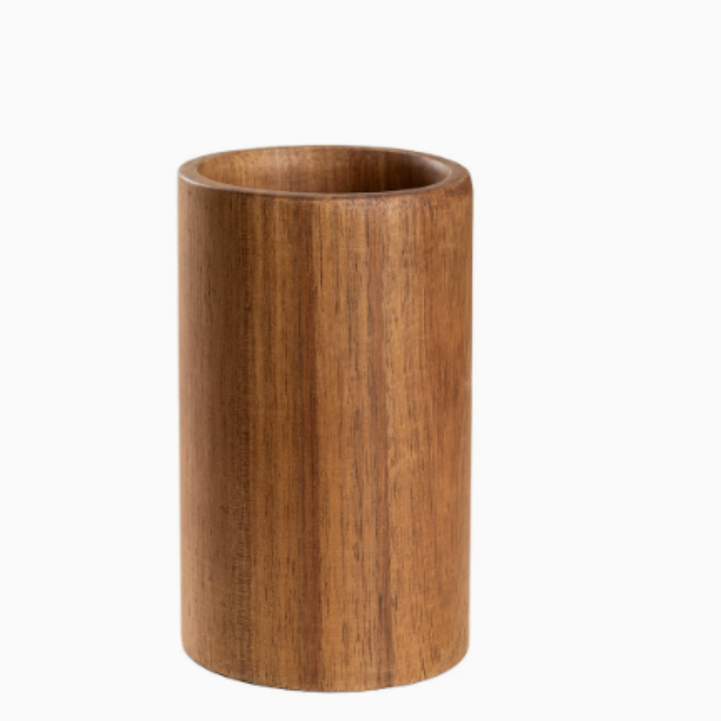 Elegant Wooden Utensil Organizer with Weighted Base
