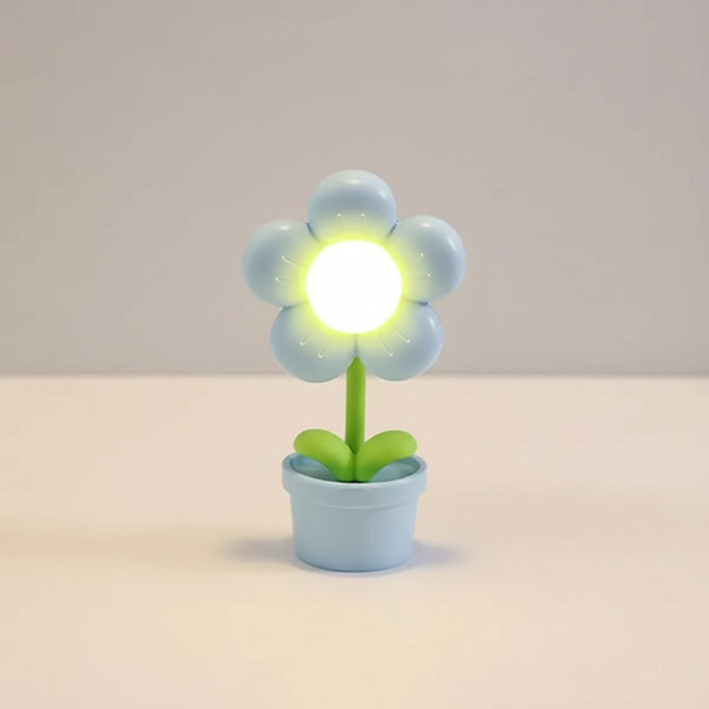 Daisy-Shaped Mini Plastic Lamp for Table Decoration