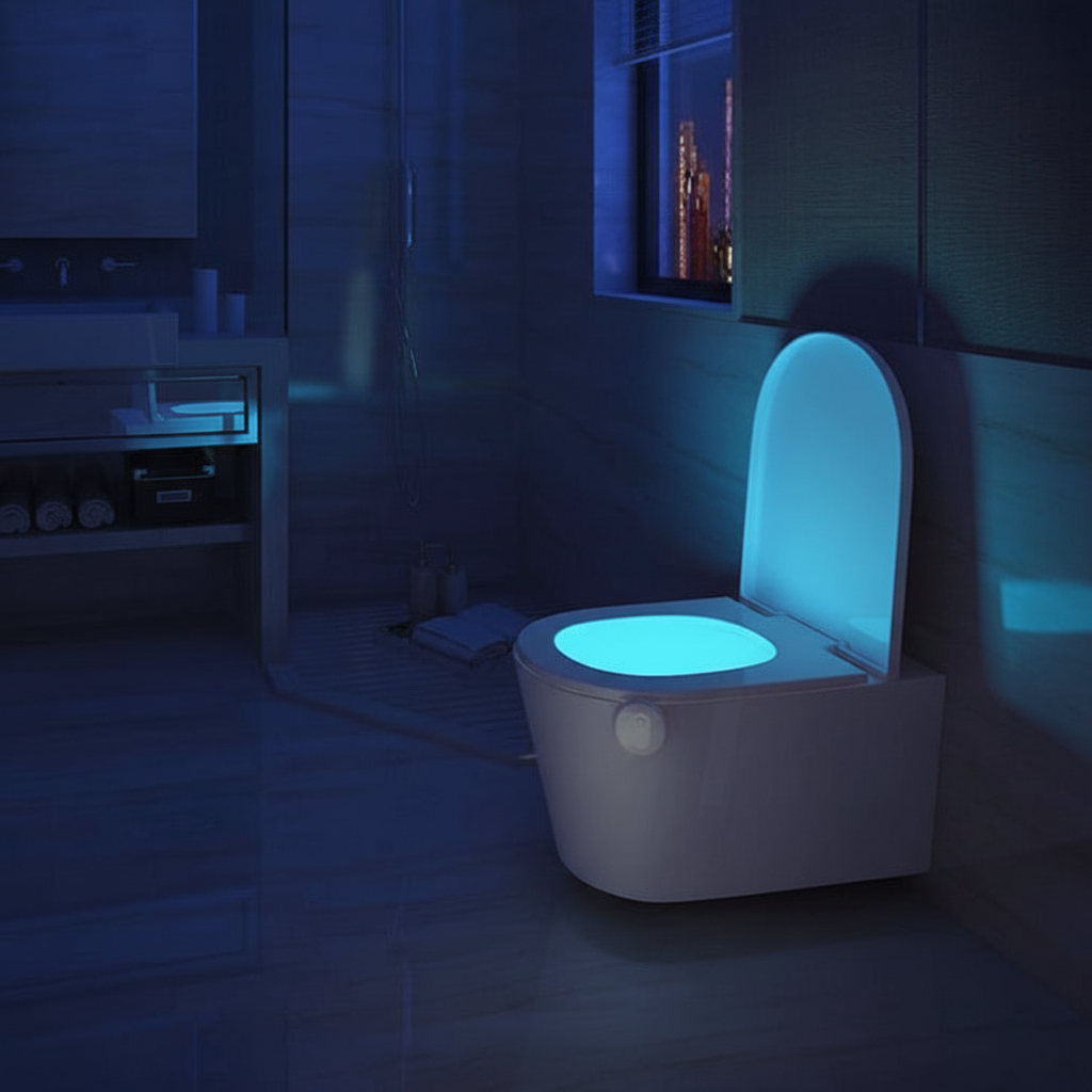 LED Toilet Light for Night Illumination - Compact Design