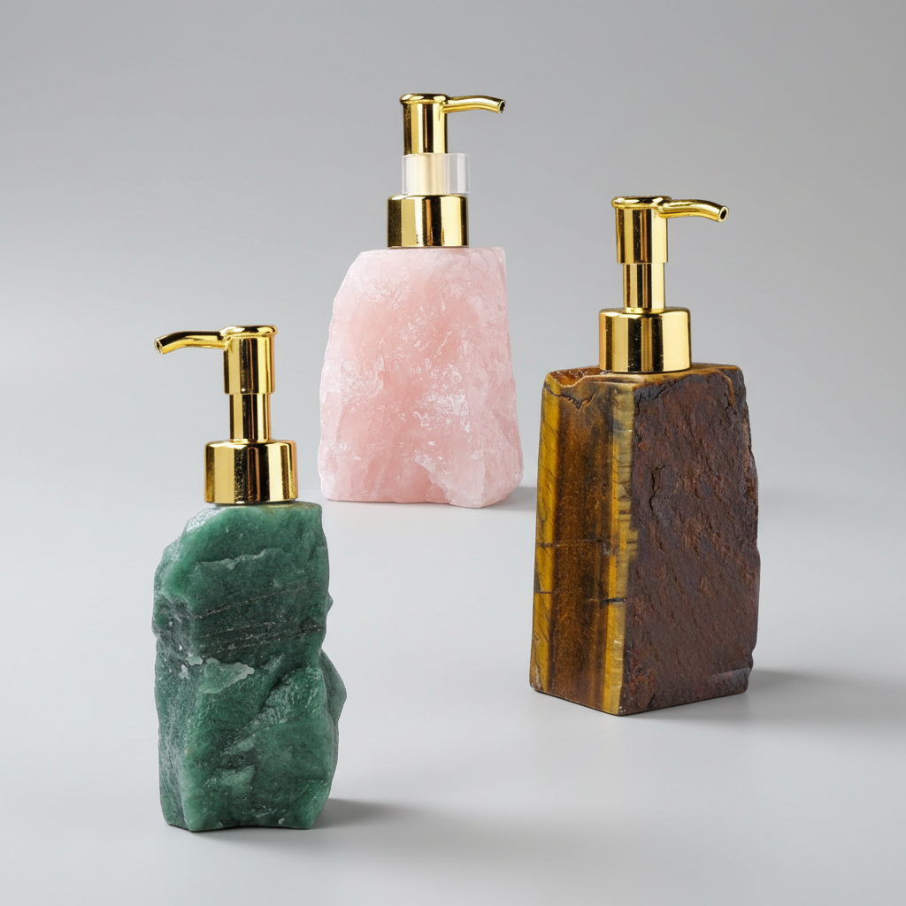 Stone Soap Dispenser for Basins - Compact Design