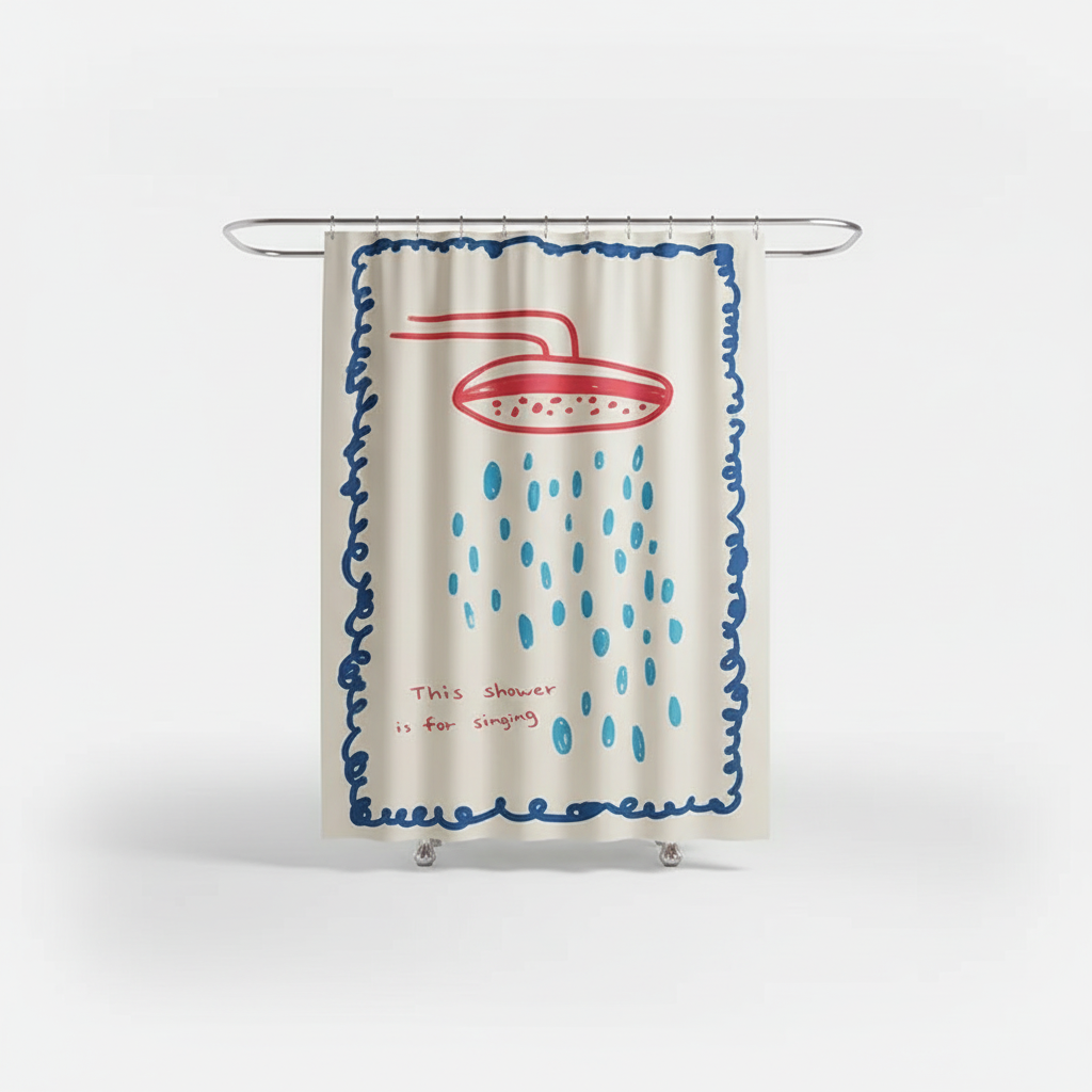 Water-Resistant Shower Curtain in Korean Fabric