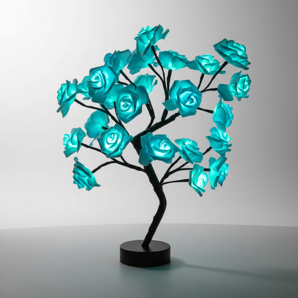 Rose Tree Lamp - Artificial Floral Light Décor