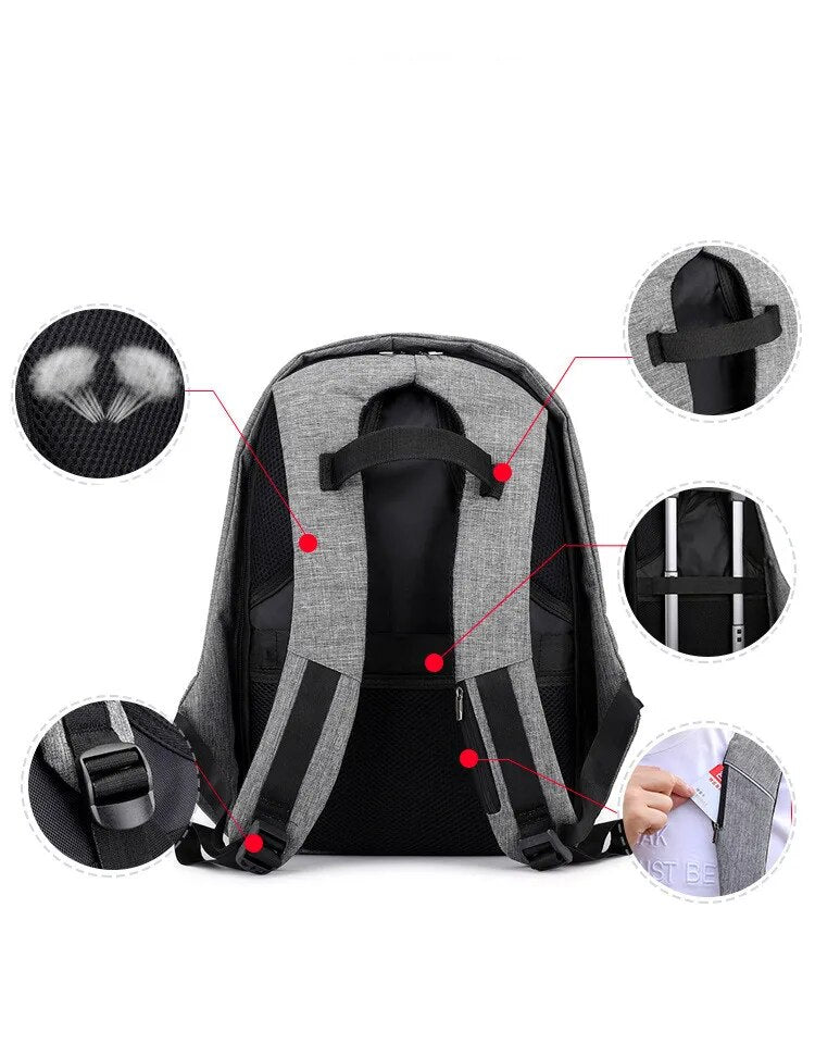SmartGuard Waterproof Backpack with USB Charging Port