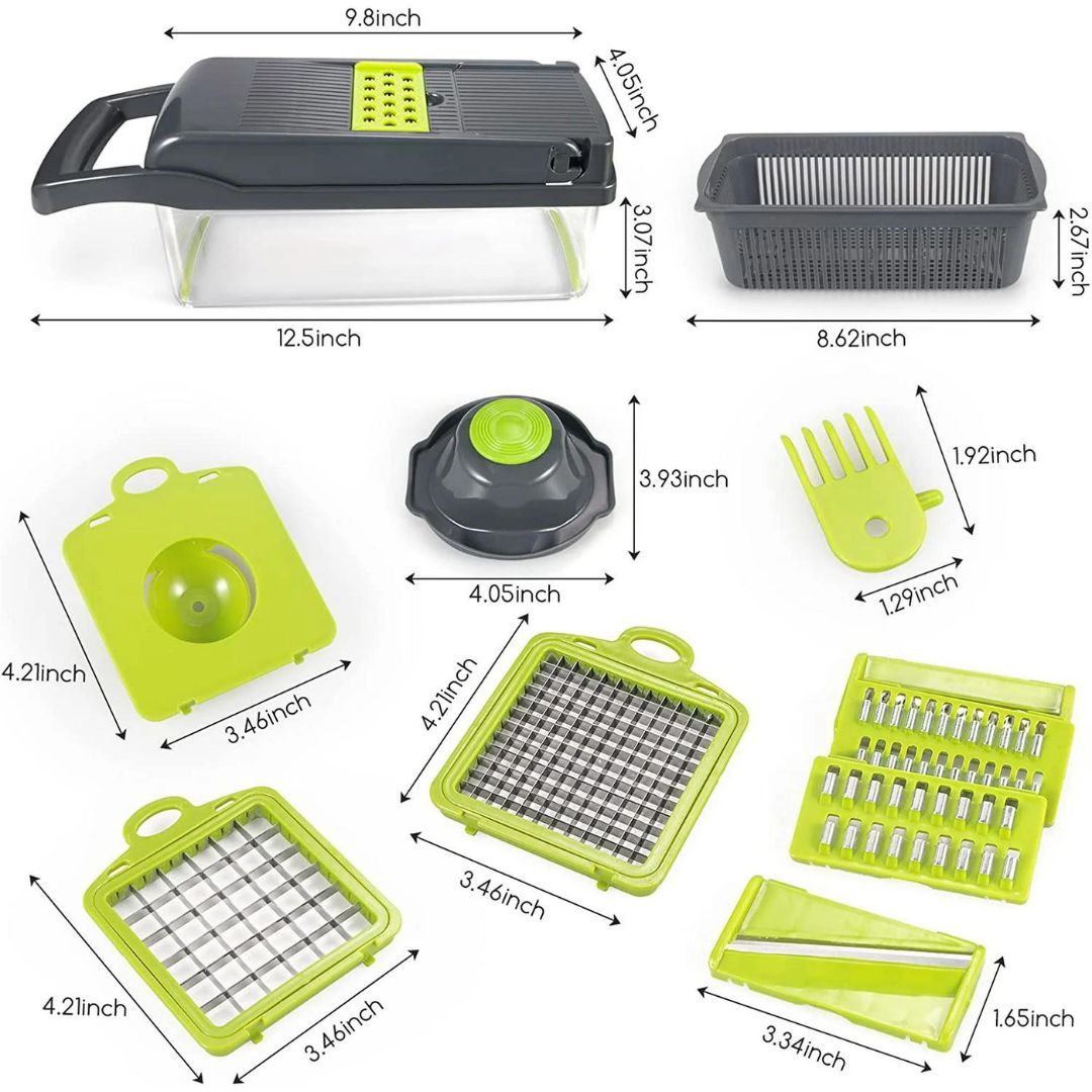 Versatile 18-in-1 Food Prep Slicer with Safety Features