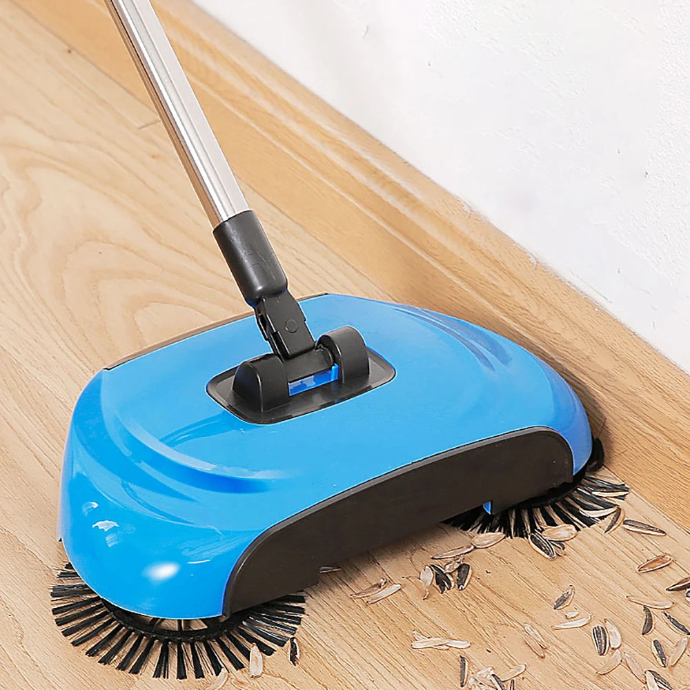 Versatile 2-in-1 Sweeper with Rotating Brush & Mop Feature