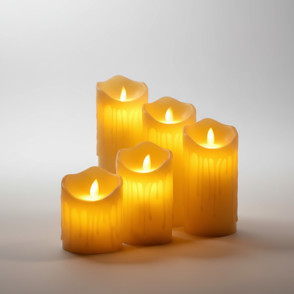 Warm White LED Sphere Shaped Decorative Candle