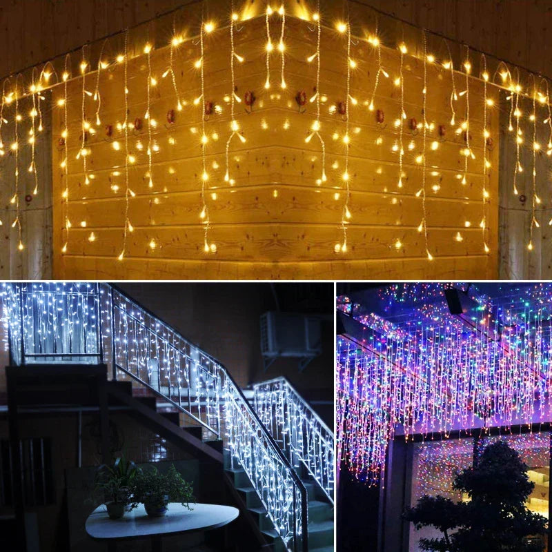 Outdoor LED Icicle String Lights - Fairy Light Decoration