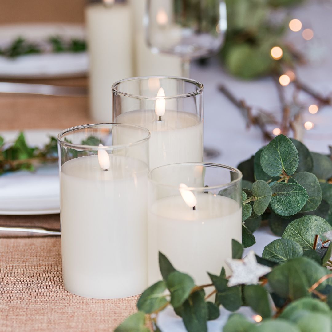Tranquil Glow Candle Set: 3-Piece Remote-Controlled Elegance