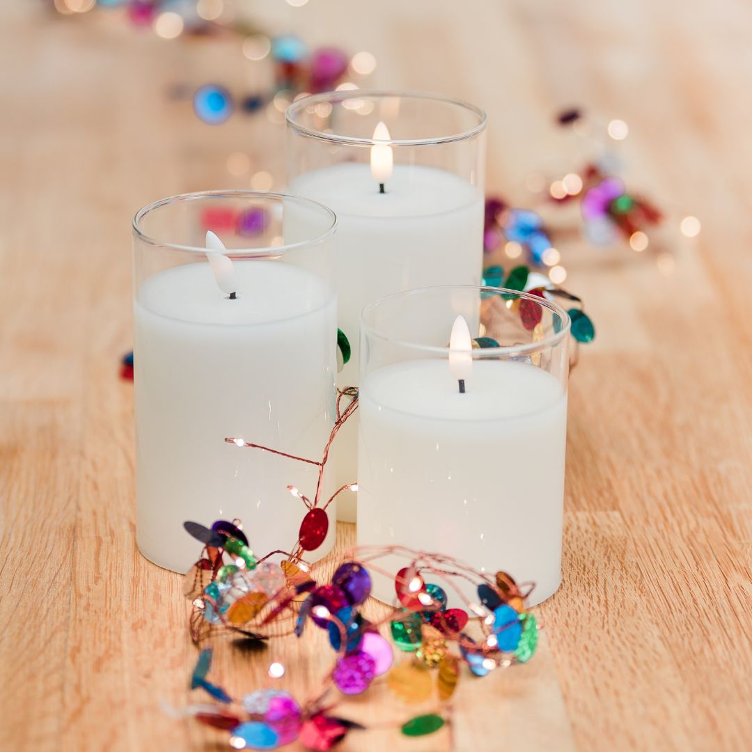 Tranquil Glow Candle Set: 3-Piece Remote-Controlled Elegance