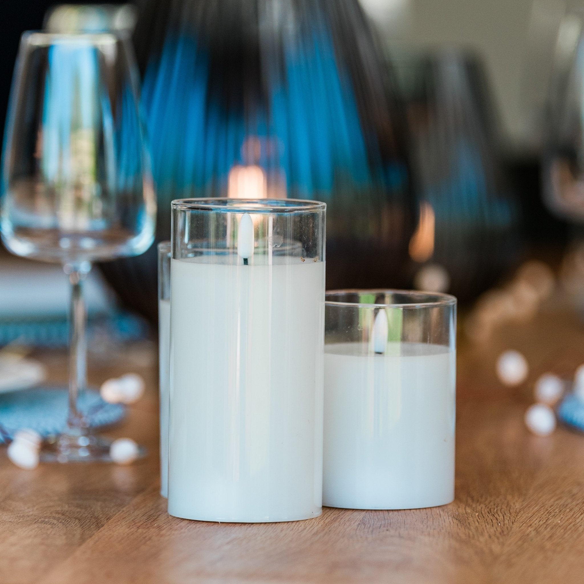 Tranquil Glow Candle Set: 3-Piece Remote-Controlled Elegance
