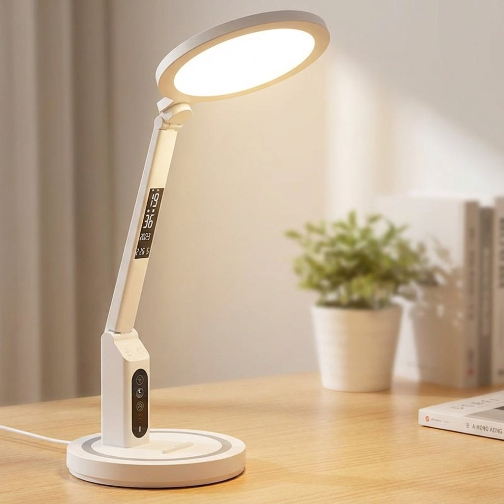 Desk Lamp with LED Clock Display