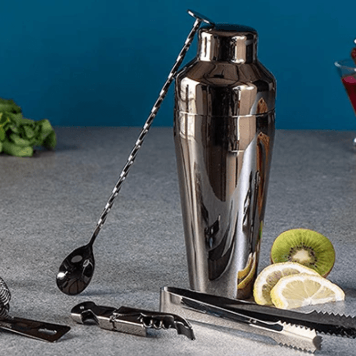 Sleek Stainless Steel Cocktail Kit for Home Bartenders
