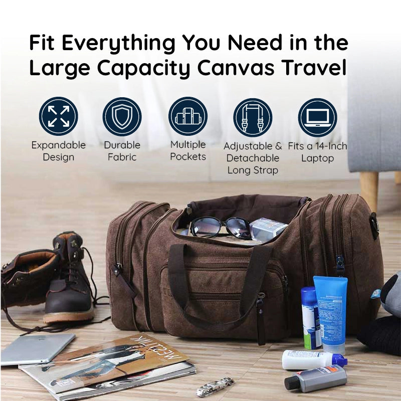 Spacious Canvas Adventure Duffel Bag