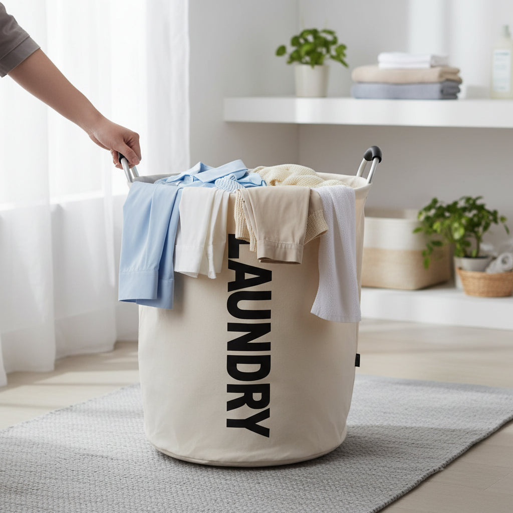 Spacious and Stylish Laundry Basket with Waterproof Design