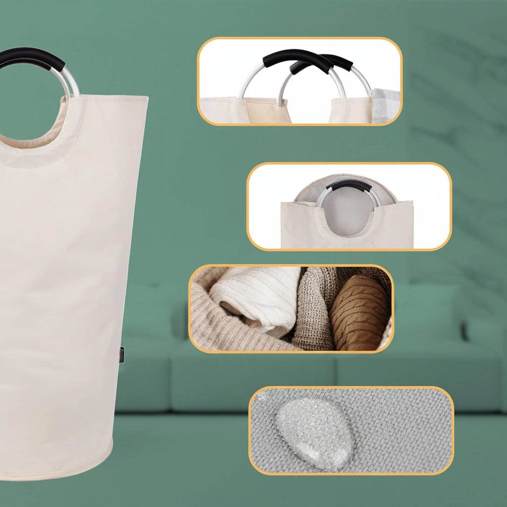 Spacious and Stylish Laundry Basket with Waterproof Design
