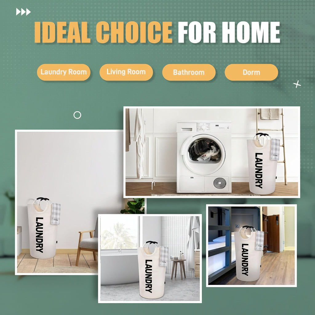 Spacious and Stylish Laundry Basket with Waterproof Design