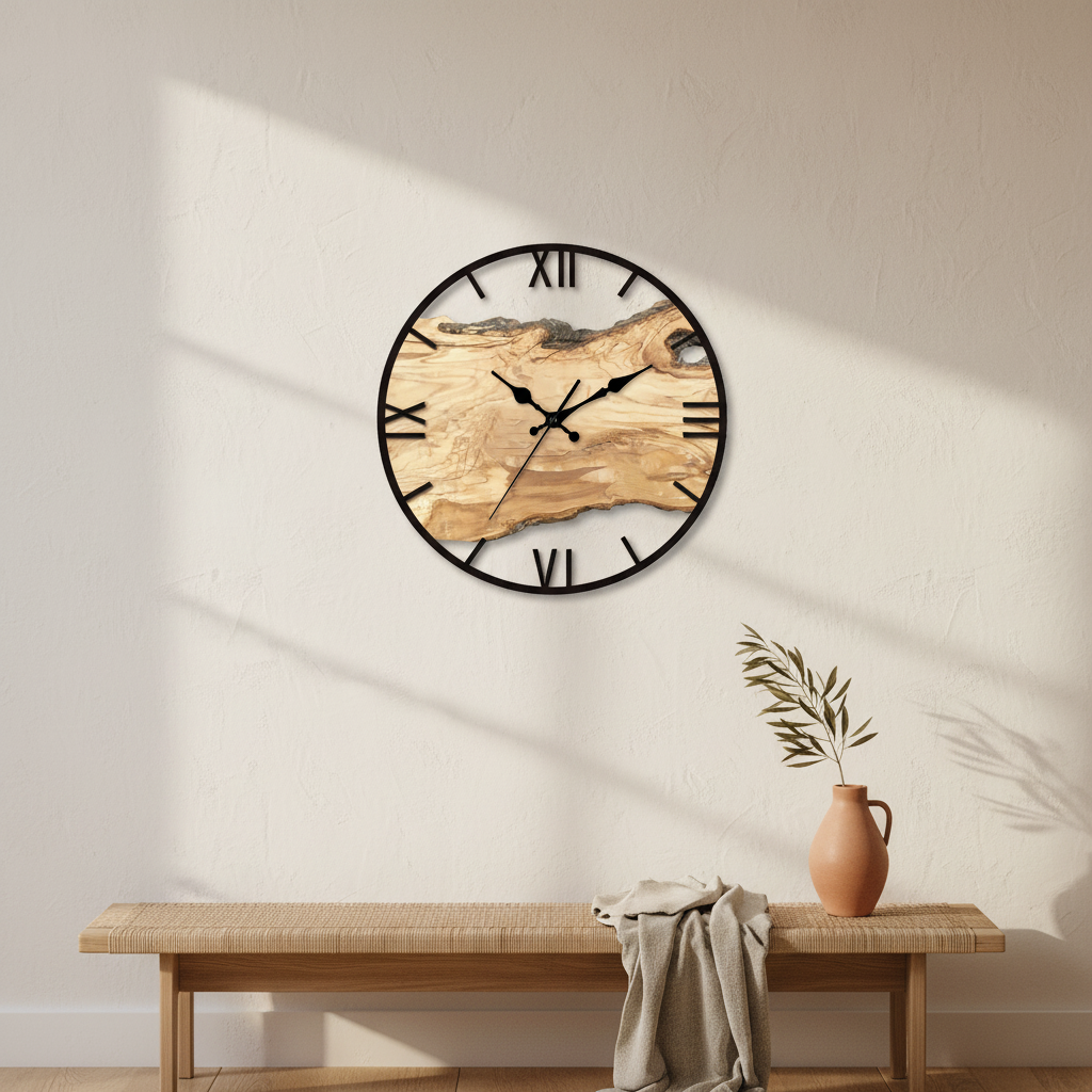 Elegant Black Round Clock for Home and Office