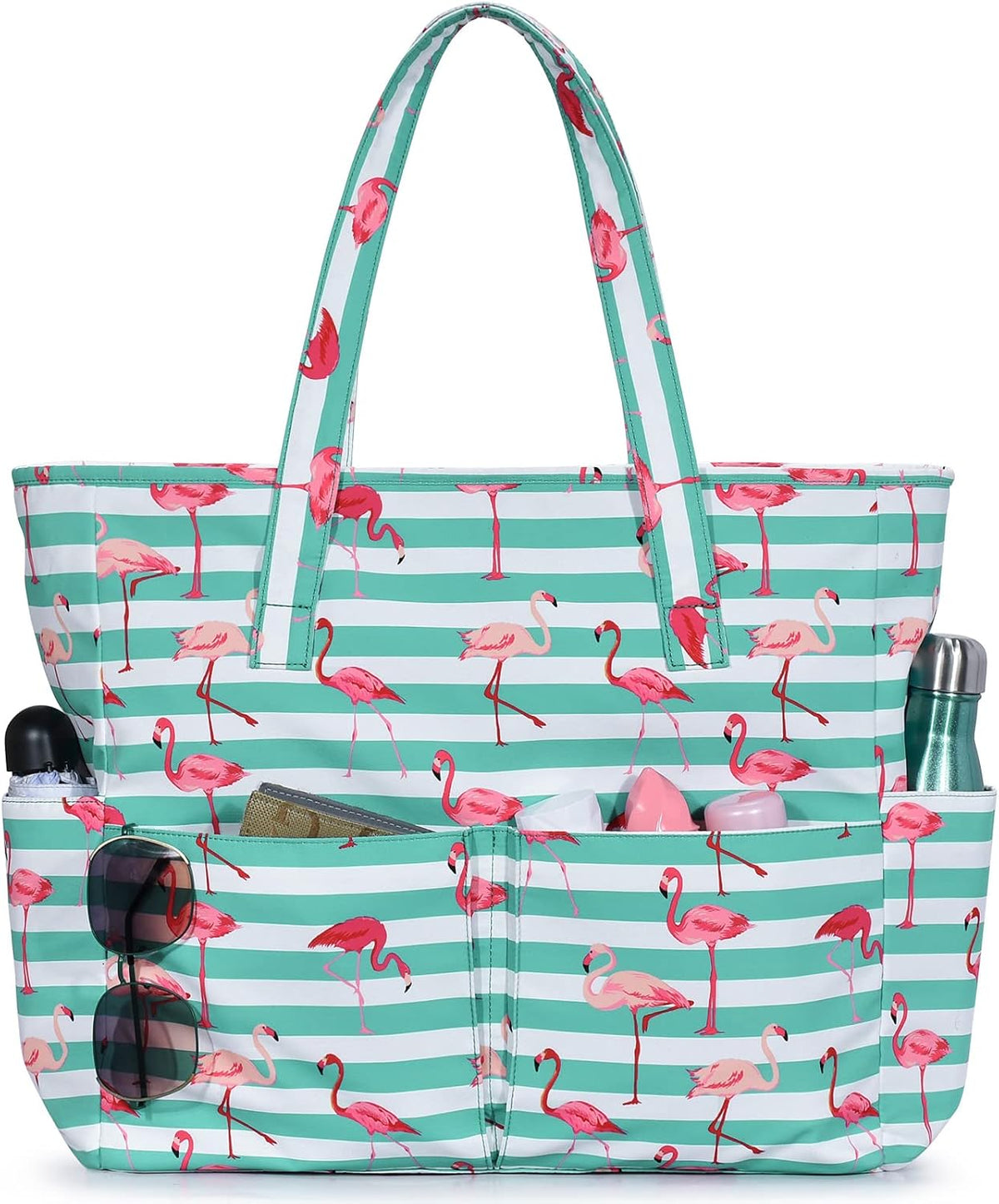 Spacious Waterproof Beach Carrier Bag with Secure Zipper & Pockets